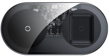 Baseus Simple 2in1 Wireless Network Charger, 15W, 1.67A, Transparent WXJK-A01