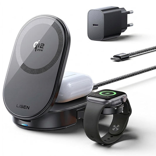 Lisen W121 3in1 Wireless Network Charger, 25W, Black YL0325080017
