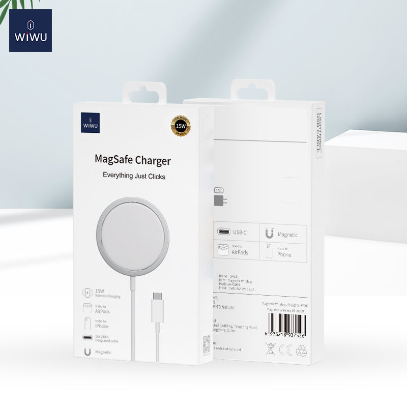 Wireless Charger WiWu Wi-W009, 15W, 1.67A, White