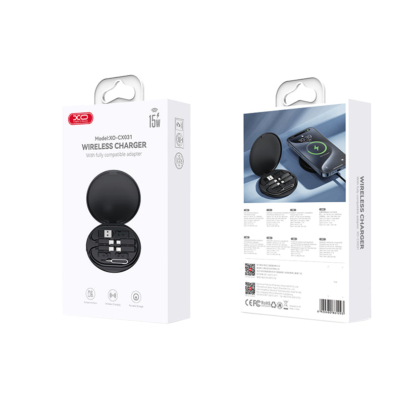 XO Design CX031 Wireless Network Charger, 15W, 1.67A, Black