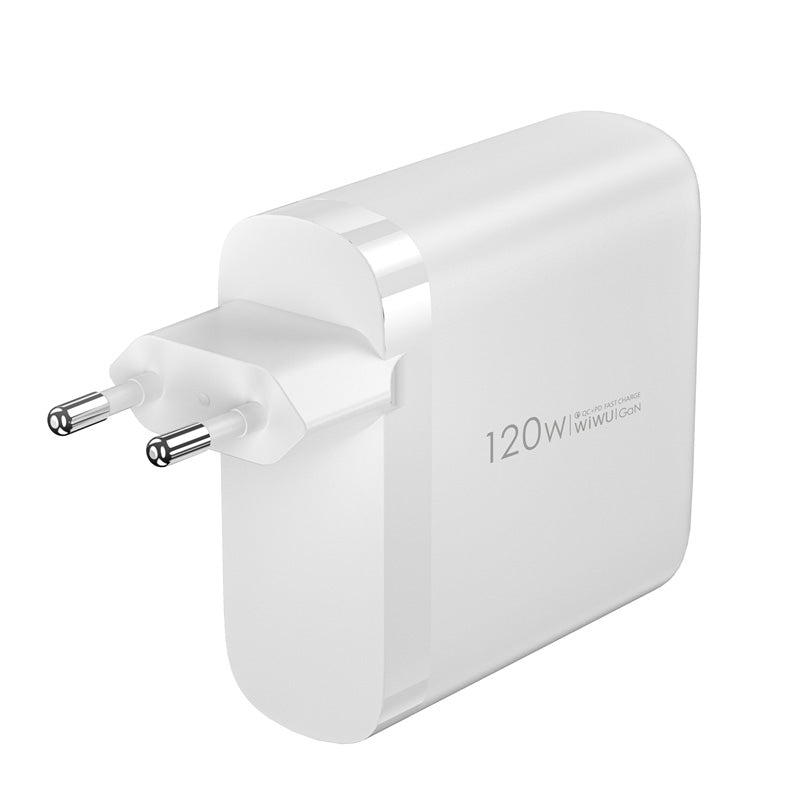 WiWu Wi-U020 Network Charger, 120W, 3A, 1 x USB-A - 3 x USB-C, White