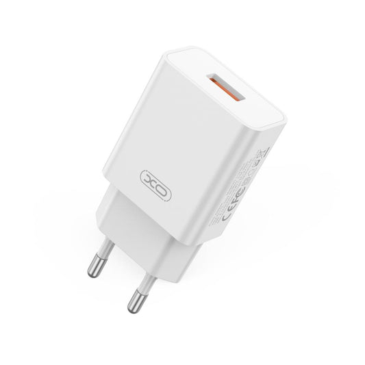 XO Design L127 Network Charger, 18W, 3A, 1 x USB-A, White