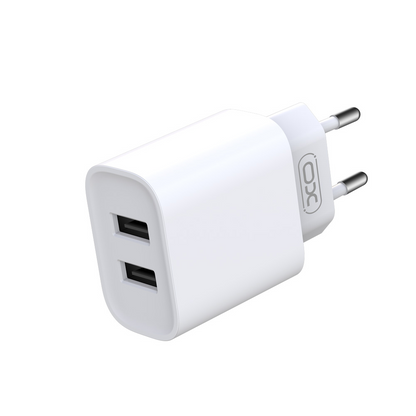 XO Design CE02C Network Charger, 10.5W, 2.1A, 2 x USB-A, White