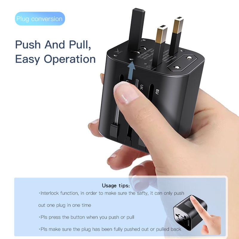 Yesido MC09 Travel Power Adapter, Black