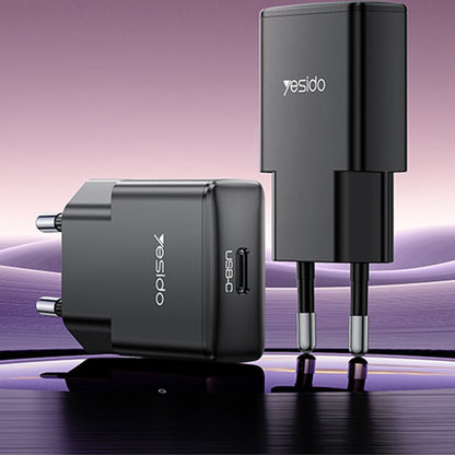 Yesido YC74 Network Charger, 30W, 3A, 1 x USB-C, Black