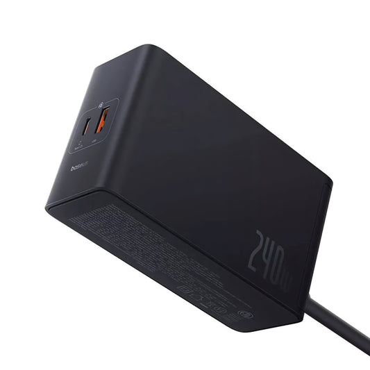 Baseus 5in1 Charging Station, 240W, 5A, 1 x USB-A - 3 x USB-C - 1 x DC, Black P10163901113-00