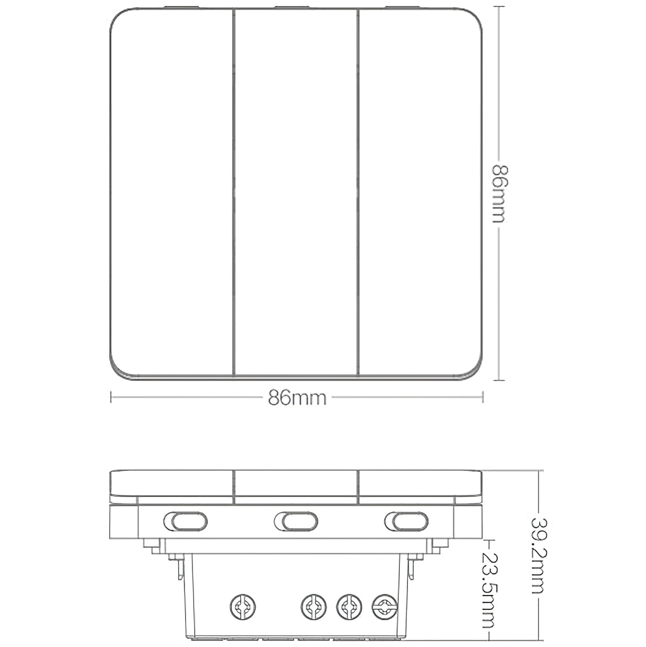 Yeelight Switch, Wi-Fi, 3 Buttons, White YLKG14YL