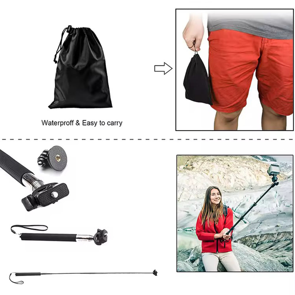 Techsuit SA15 Sports Camera Accessory Kit for GoPro / SJCAM Series, 15in1, Black