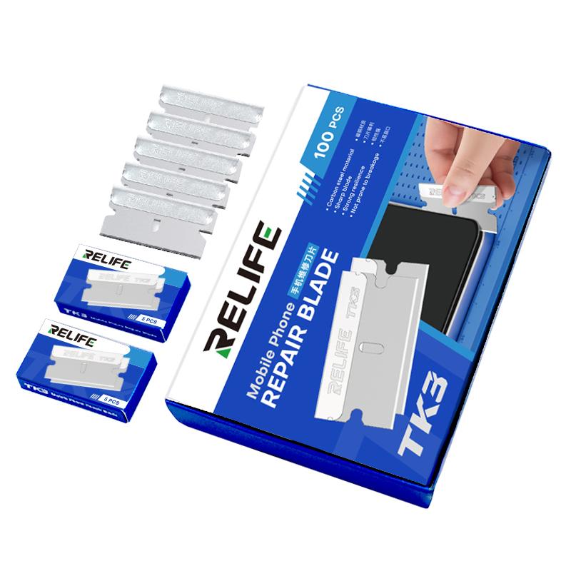 Relife TK3 Replacement Blade for UV / OCA Adhesive Removal Tool, Set of 100 pieces