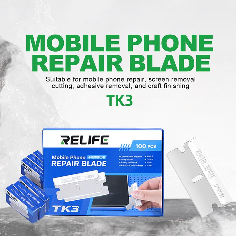Relife TK3 Replacement Blade for UV / OCA Adhesive Removal Tool, Set of 100 pieces