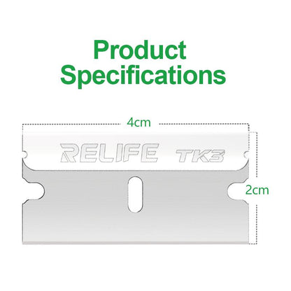 Relife TK3 Replacement Blade for UV / OCA Adhesive Removal Tool, Set of 100 pieces