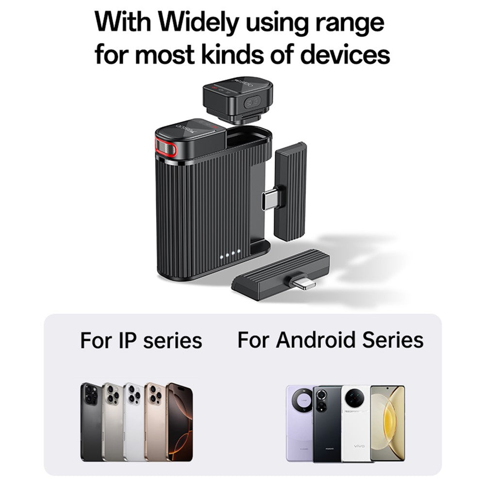 Yesido KR19 Lavalier, USB-C / Lightning, Set of 2 pieces, Black