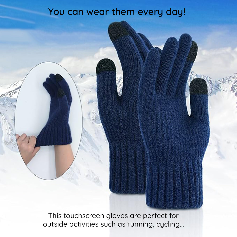 Unisex Winter Touchscreen Gloves Techsuit ST0012, Size 22cm, Navy Blue