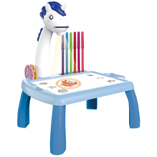 MaXlife Kids MXDP-200 Drawing Table with Projector, Blue