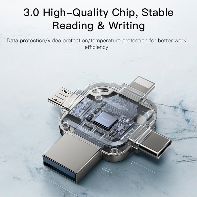 External Memory USB-A 3.0 / Lightning / USB-C / microUSB Yesido FL15, 128Gb