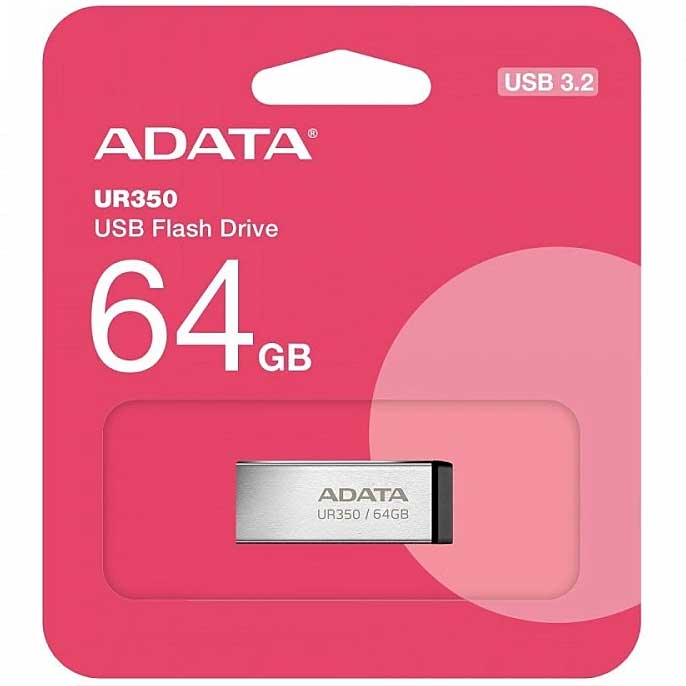 External Memory USB-A 3.2 Adata UR350, 64Gb UR350-64G-RSR/BK