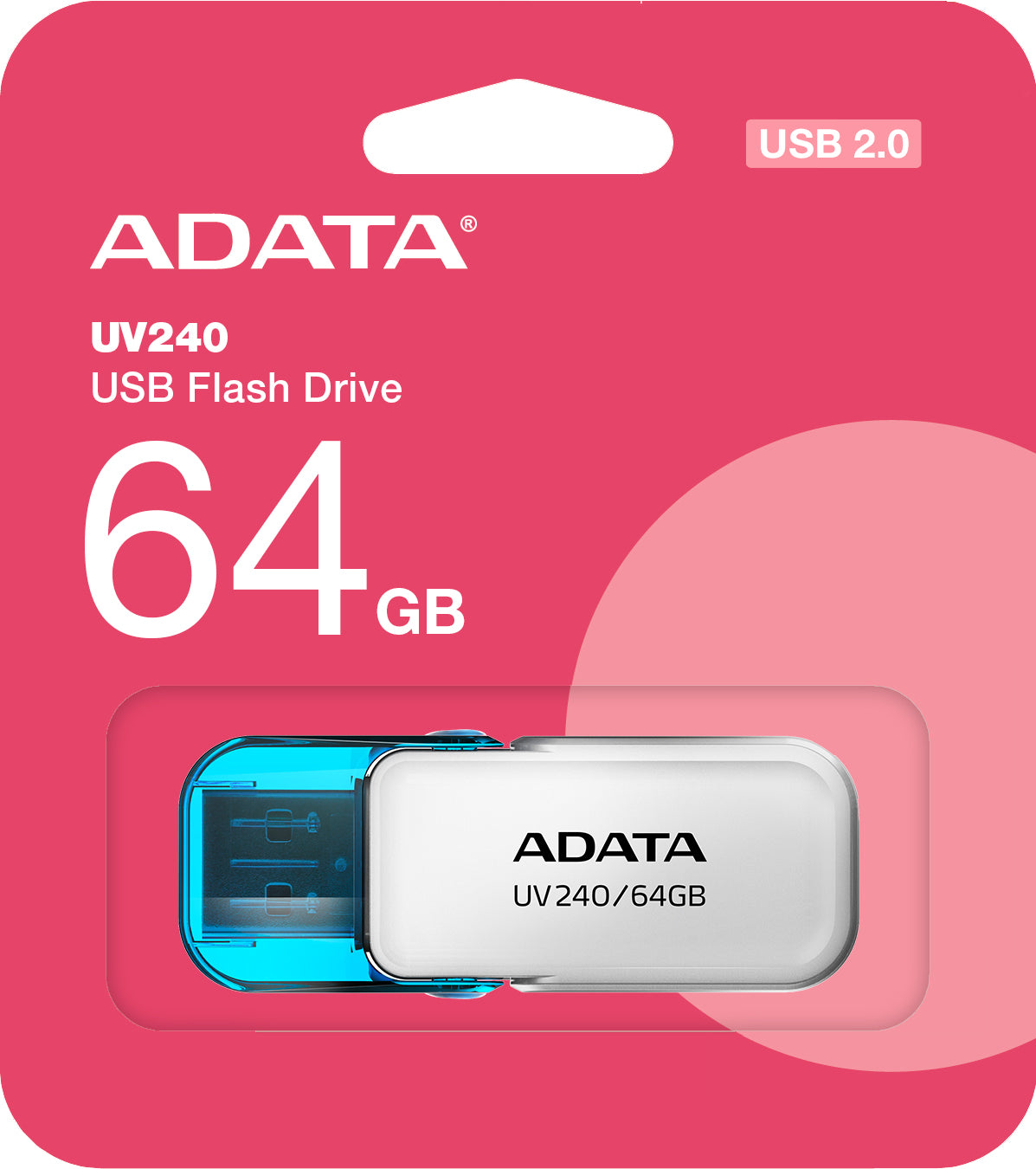 External memory USB-A Adata UV240, 64Gb AUV240-64G-RWH