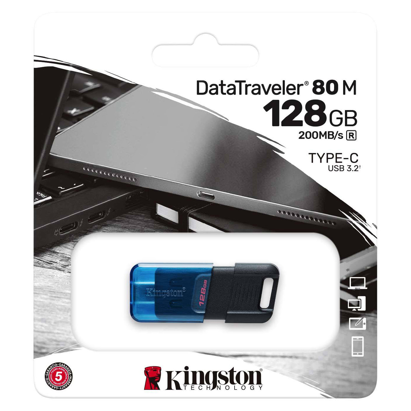 External memory USB-C Kingston DT80M, 128Gb DT80M/128GB