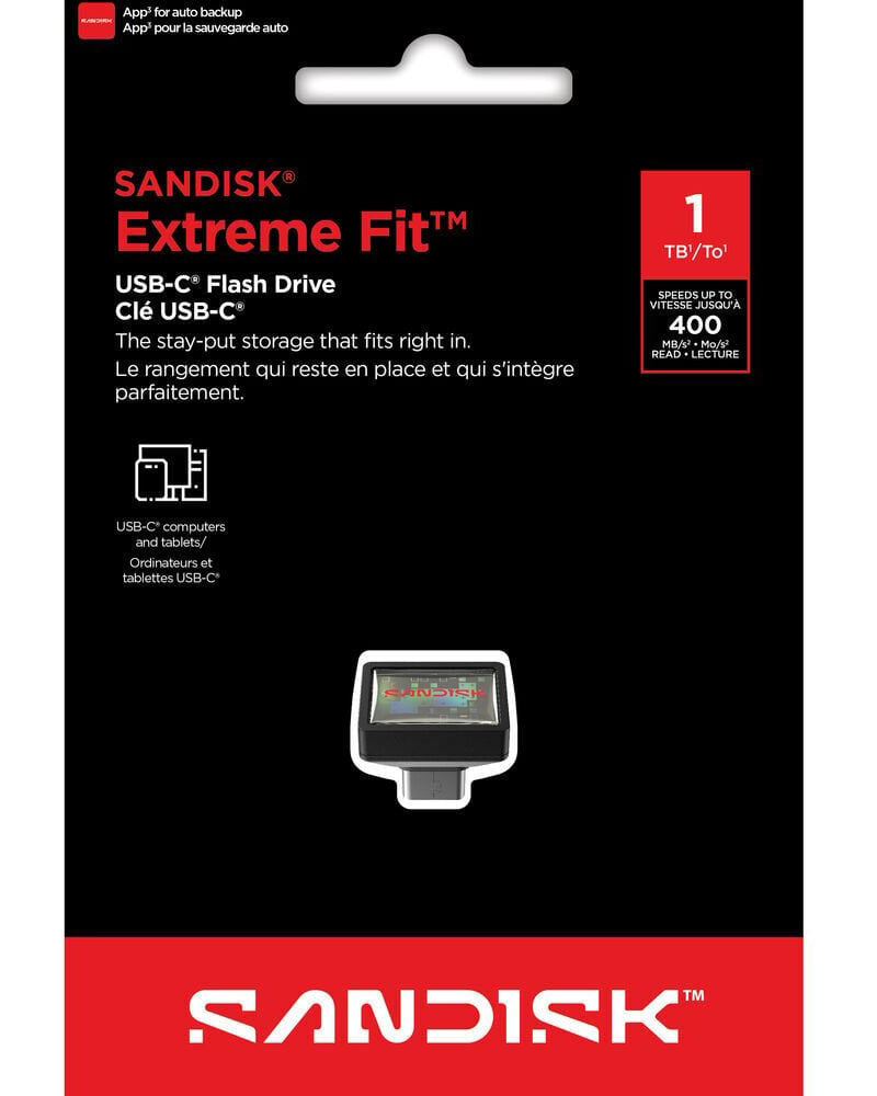 SanDisk Extreme Fit USB-C External Memory, 1TB SDCZ530-1T00-G46