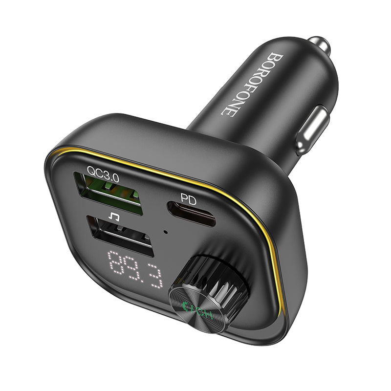 Borofone BC54 Bluetooth FM modulator, 2 x USB-A - 1 x USB-C