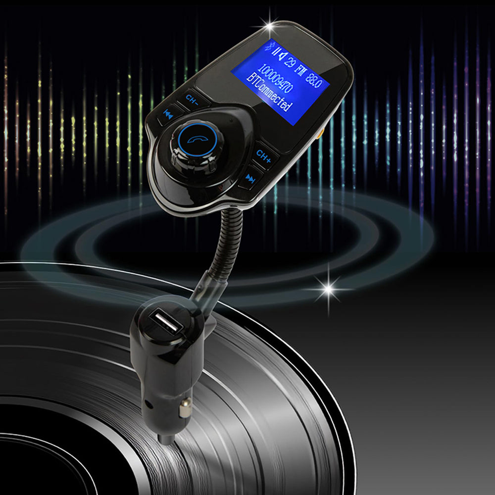 Techsuit MFM4 Bluetooth FM Modulator, 1 x USB-A - 1 x 3.5mm - 1 x microSD, Black