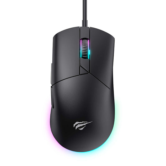 HAVIT MS1038 Wired USB Gaming Mouse, RGB, 1200DPI - 7200DPI, 1.6m, Black