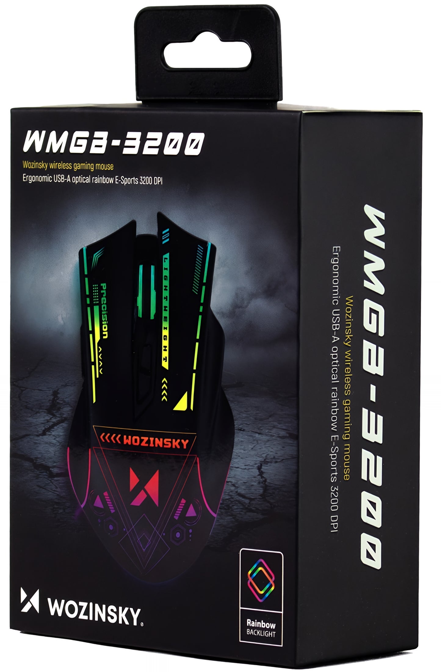 Wireless Gaming Mouse WZK WMGB-3200, 3200DPI, RGB, Black