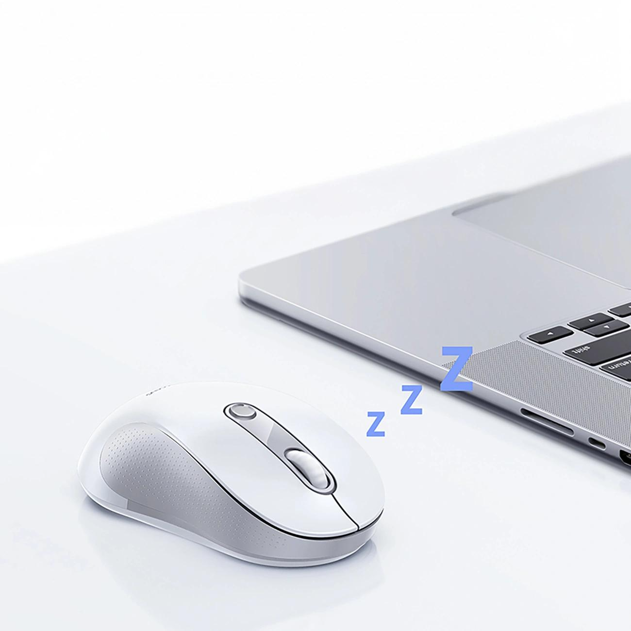 Baseus F02 Wireless Mouse, 4000DPI, BT / Wi-Fi, White B0203202