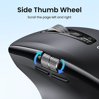 UGREEN M751 Wireless Mouse, 5000DPI, BT / Wi-Fi, Black