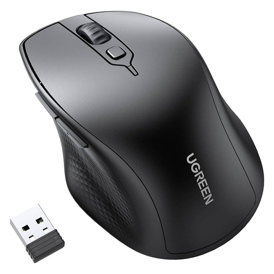 UGREEN MU101 Wireless Mouse, 4000DPI, BT / Wi-Fi, Black