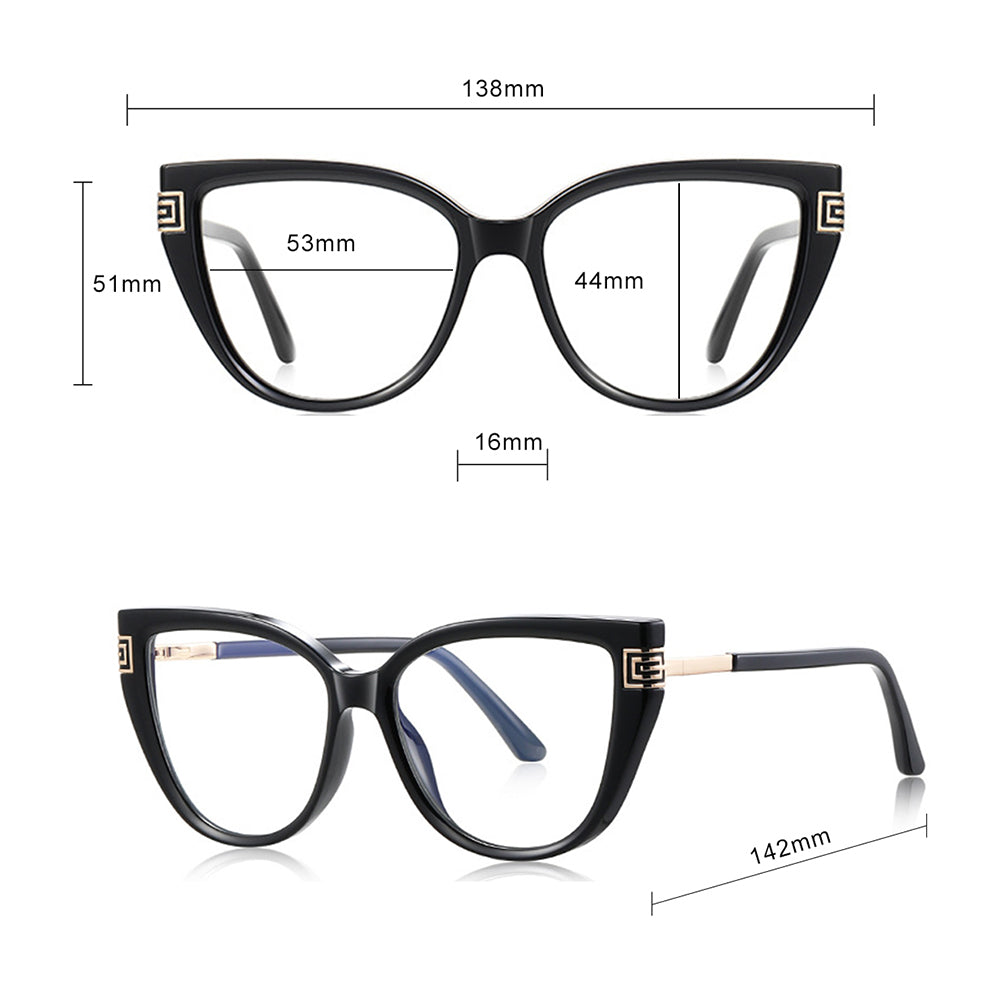 Techsuit 2259 Women's Computer Glasses, Anti-Blue Light, Brown