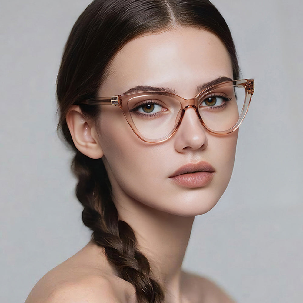 Techsuit 2279 Women's Computer Glasses, Anti-Blue Light, Brown