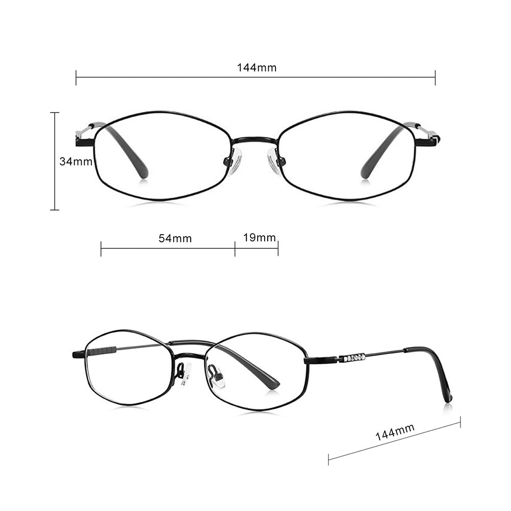 Techsuit LS501 Women's Computer Glasses, Anti-Blue Light, Black