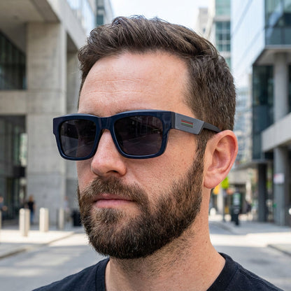 Men's Techsuit 8491 Sunglasses, Polarized, UV Protection, Matte Black Gray