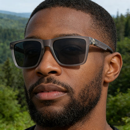 Men's Techsuit 8506 Sunglasses, Polarized, UV Protection, Matte Gray