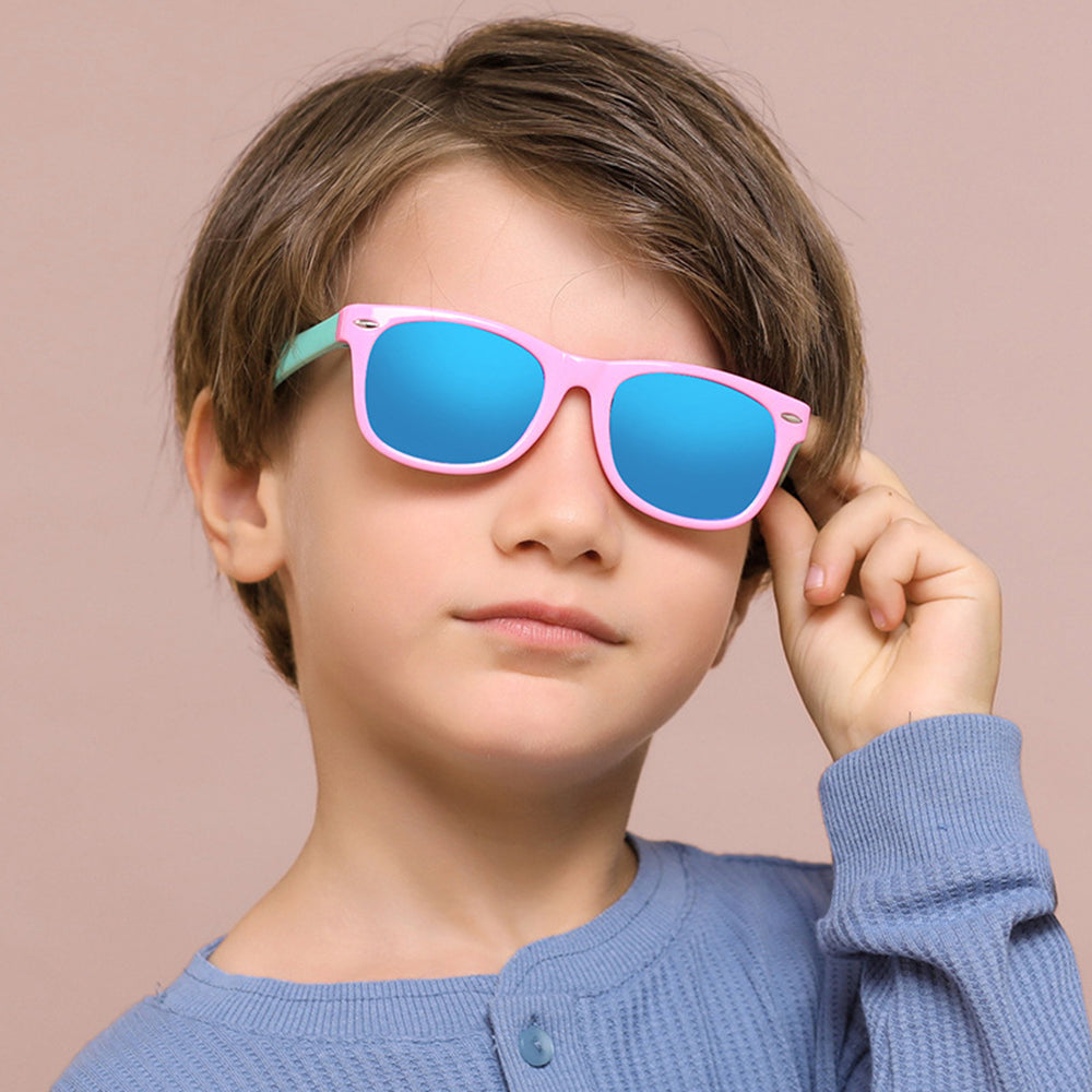 Techsuit D802 Kids Sunglasses, Polarized, UV Protection, Black Pink