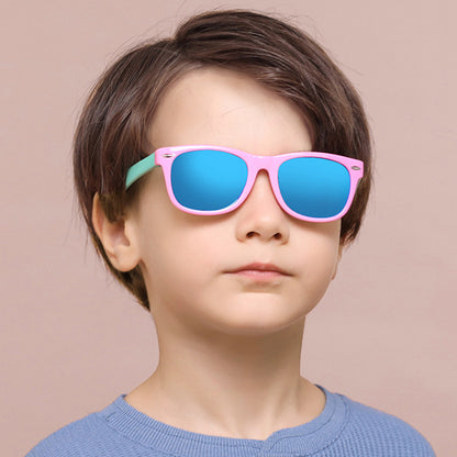 Techsuit D802 Kids Sunglasses, Polarized, UV Protection, Pink Green