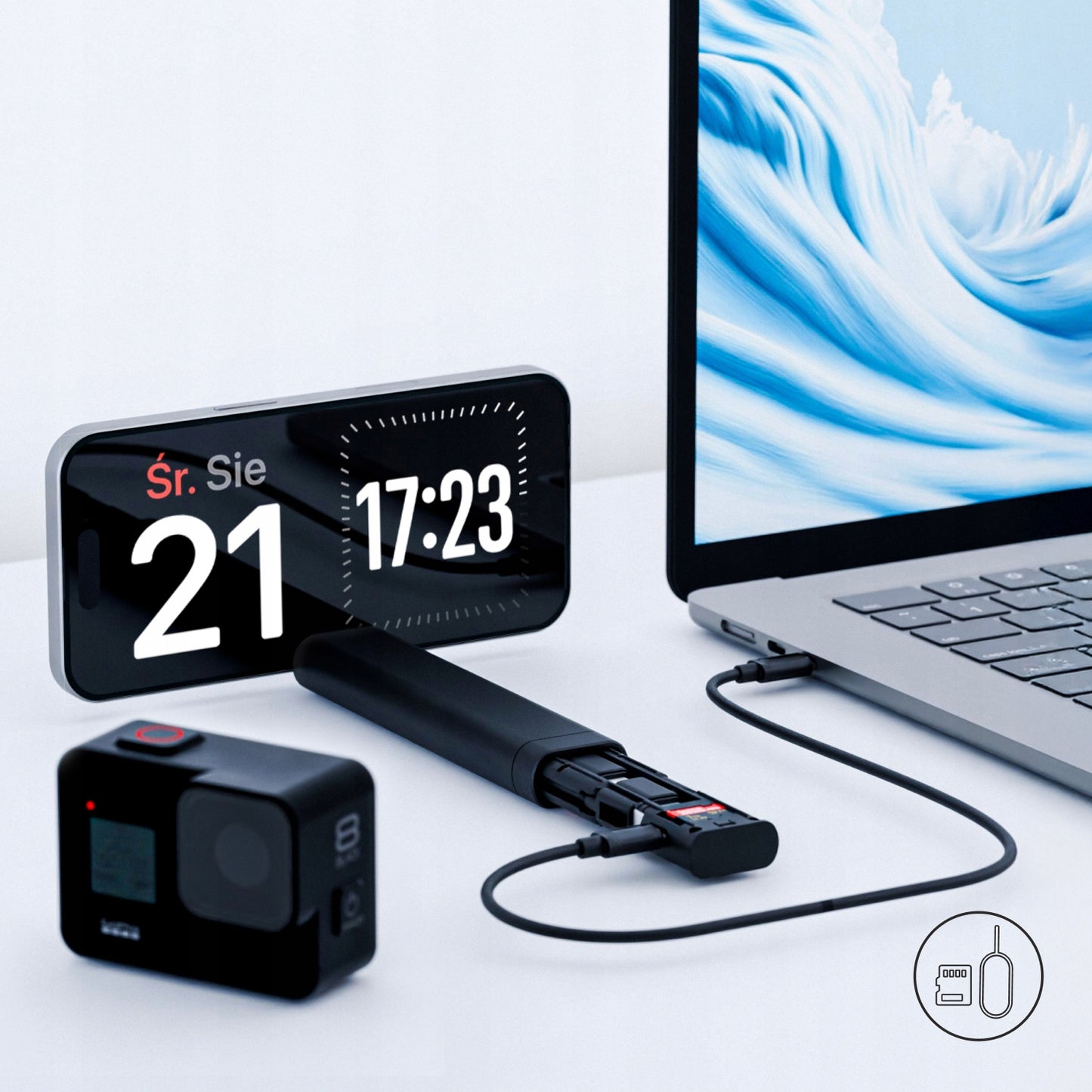 Accessory Organizer / Card Reader Qualo QZS-P-01, Black