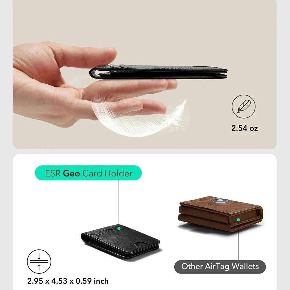 ESR Classic Geo Wallet with Find My function and RFID Protection, Black