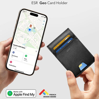 ESR Classic Geo Wallet with Find My function and RFID Protection, Black