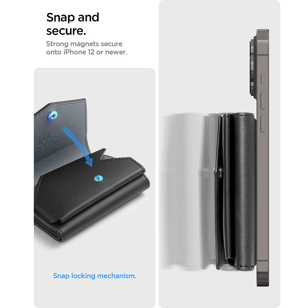 Magsafe Wallet, Spigen, Valentinus Pro, Black