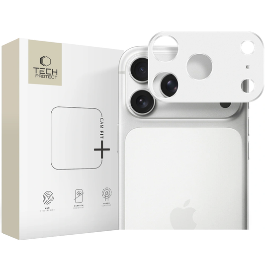 Tech-Protect Camalloy Fit+ Rear Camera Protection Frame for Apple iPhone 17 Pro Max, Aluminum, Silver