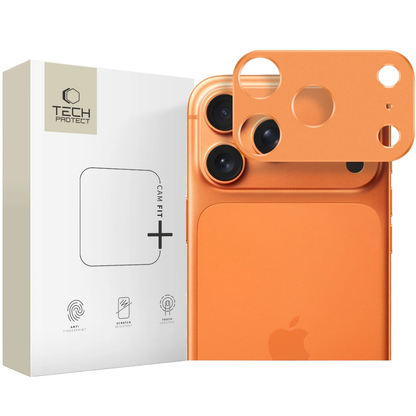 Tech-Protect Camalloy Fit+ Rear Camera Protection Frame for Apple iPhone 17 Pro, Aluminum, Orange