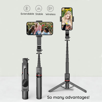 Selfie Stick Bluetooth Techsuit L12, Universal, Black
