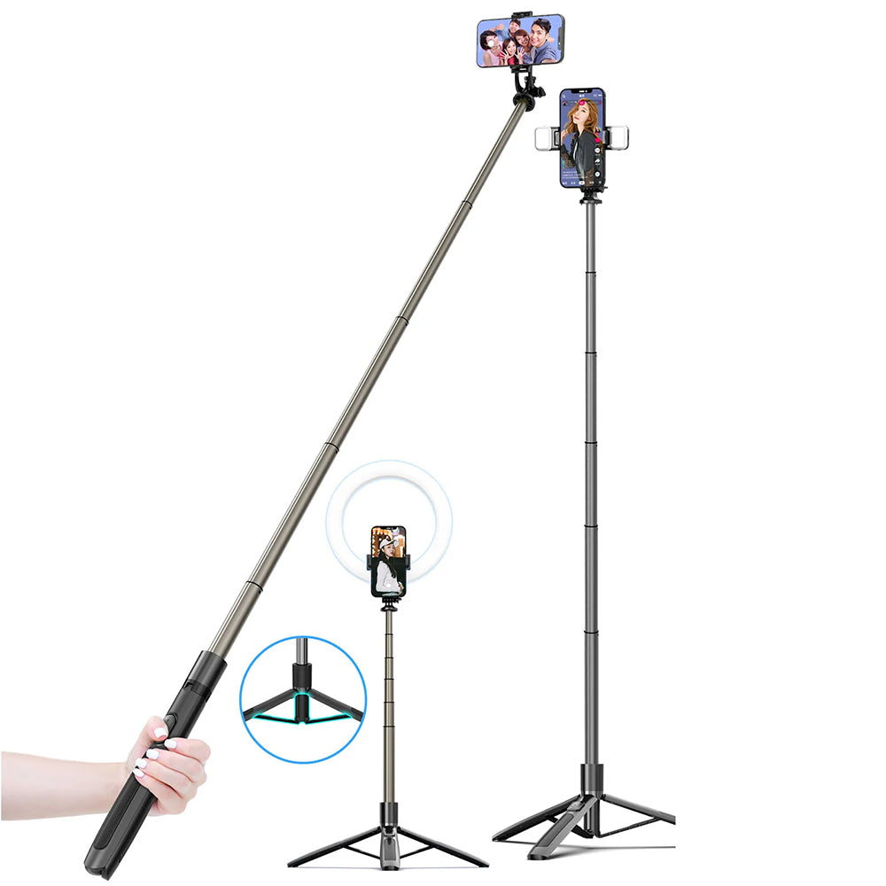 Selfie Stick Bluetooth Techsuit Q06, Universal, Black