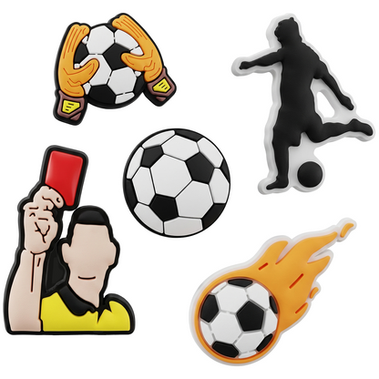 3D OEM Football Sticker for Phone / Tablet Case, Set of 5 pieces, Multicolor