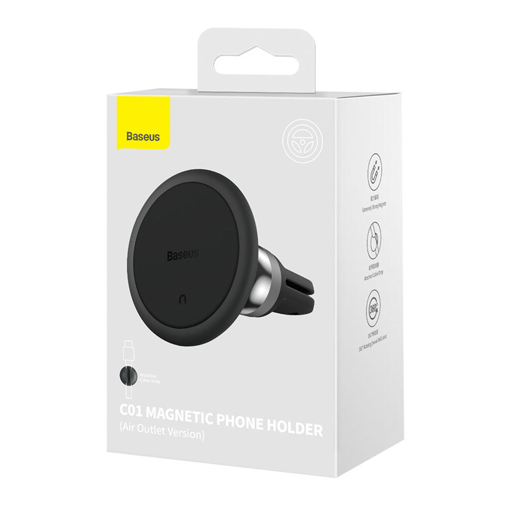 Baseus C01 Magnetic Car Mount, Universal, Black C40140802113-00