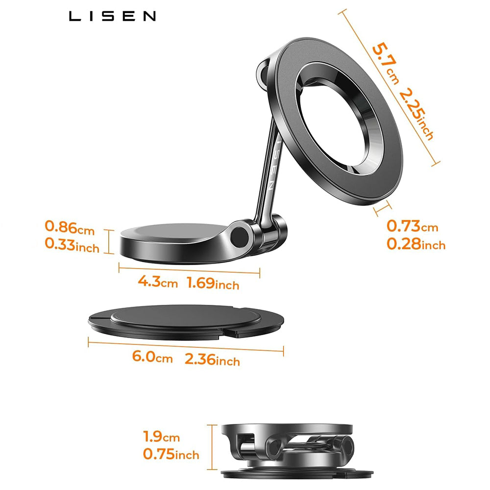 Lisen Magnetic Car Mount, Universal, Black YL0223080002