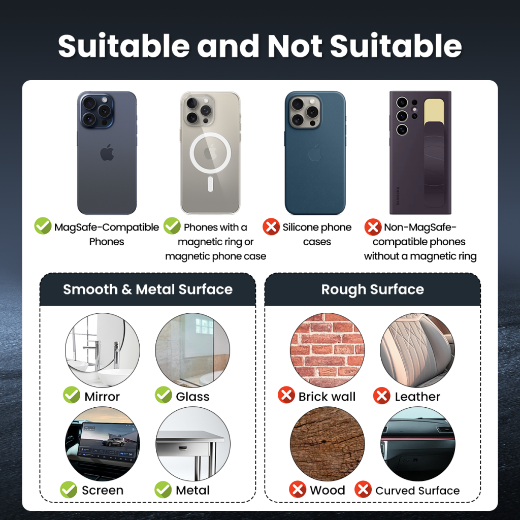 XO Design C155 Universal Magnetic Car Holder, Black