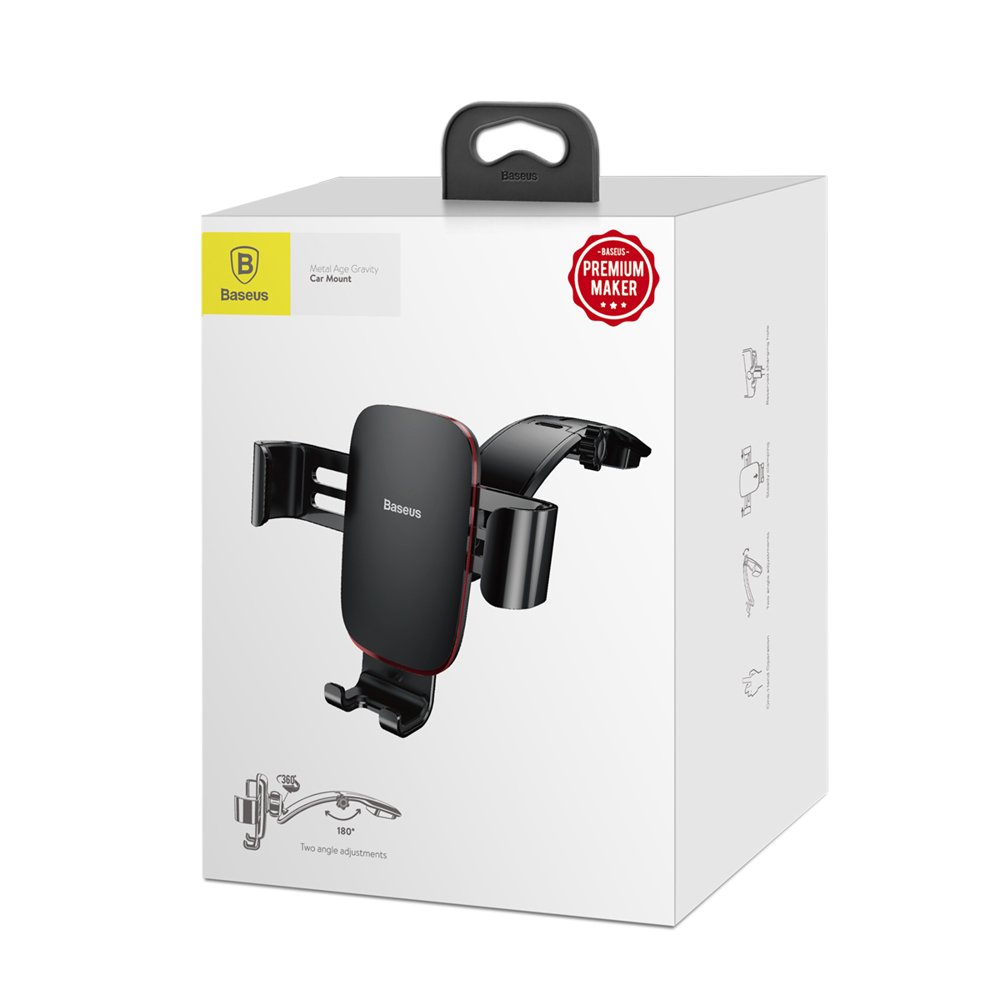 Baseus Metal Age Gravity Car Mount, Universal, Black SUYL-F01